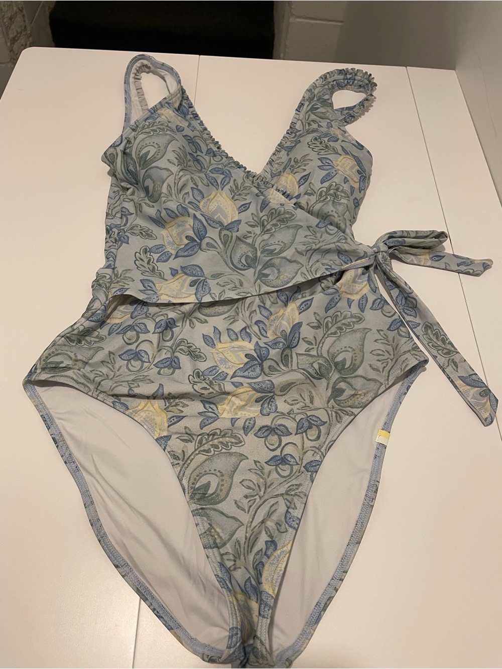 Summersalt x markarian Collab Women's 6 The Mini Ruffle Perfect Wrap Swimsuit - Picture 4 of 7
